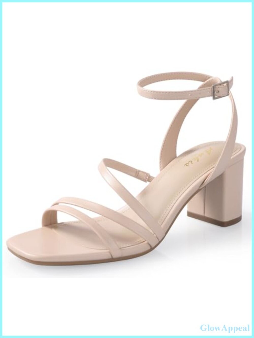 Strappy Heels Square Open Toe Chunky Block Dressy Sandals